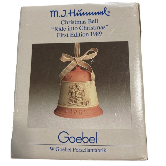 Hummel 1989 Christmas Bell Ride into Christmas 1st Edition Vintage NEW in box - Picture 2 of 13